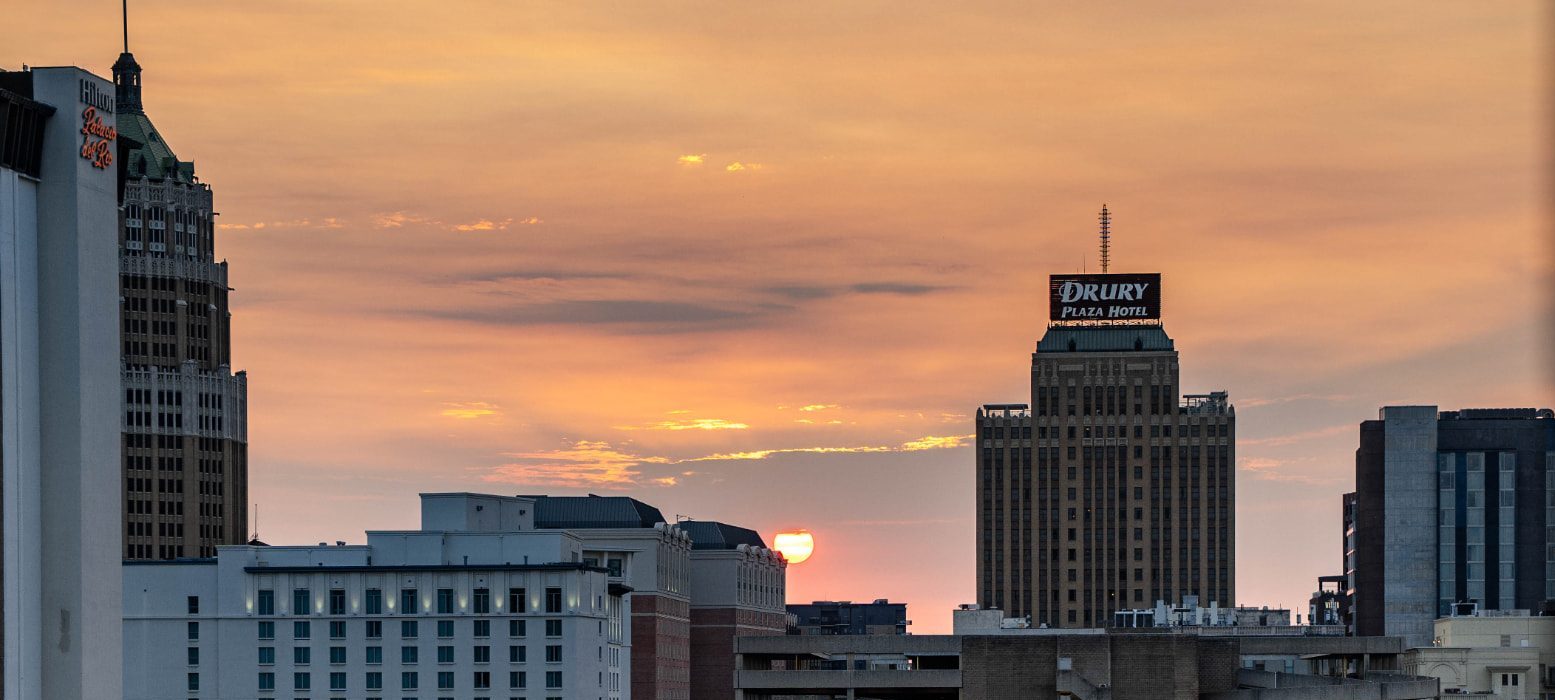 San Antonio skyline at sunset